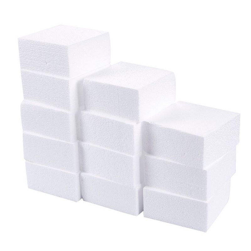 Craft Foam Block - 12-Pack Square Polystyrene Foam Brick for Sculpture,  Modeling, DIY Arts and Crafts, 4 x 4 x 2 Inches
